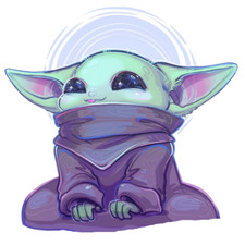 SW Baby Yoda Weatherproof Anime Sticker 6" Car Decal D1