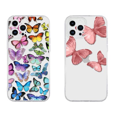 For iphone 15 14 Plus 13 Mini 12 11 Pro Max XS 8 Butterflies Pattern Phone Case