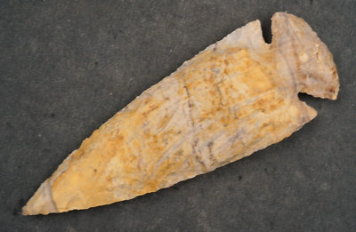 Golden 4.6'' Flint Spearhead Point Knife Blade Arrowhead I-205