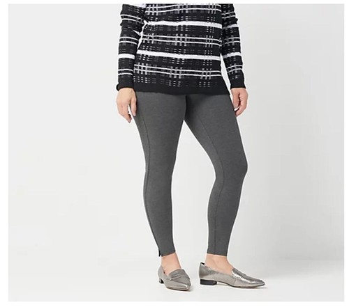 Ponte Hem Slit Leggings Petite Size 