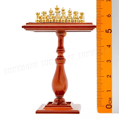 Juego de ajedrez de metal en miniatura - muebles de mesa magnética 1:12 para casa de muñecas juego - Imagen 13 de 13