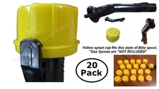 20 NEW BLITZ GAS CAN "Yellow Spout Caps" fits your spout 900092 900094 900302 20