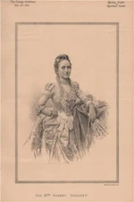Hon. Mrs. Albert Brassey 1889 old antique vintage print picture