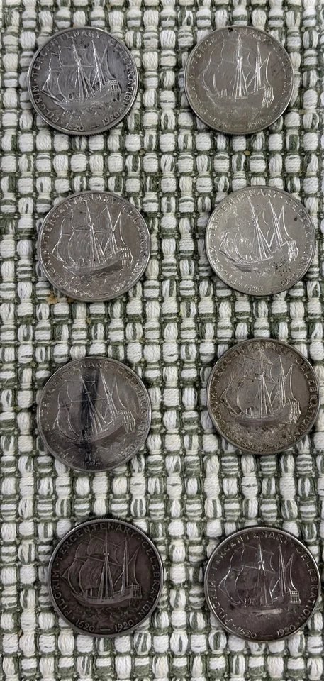 Thanksgiving Gift! 1920 PILGRIM Commemorative Silver Half Dollar.  8 Available. - Image 4 of 4