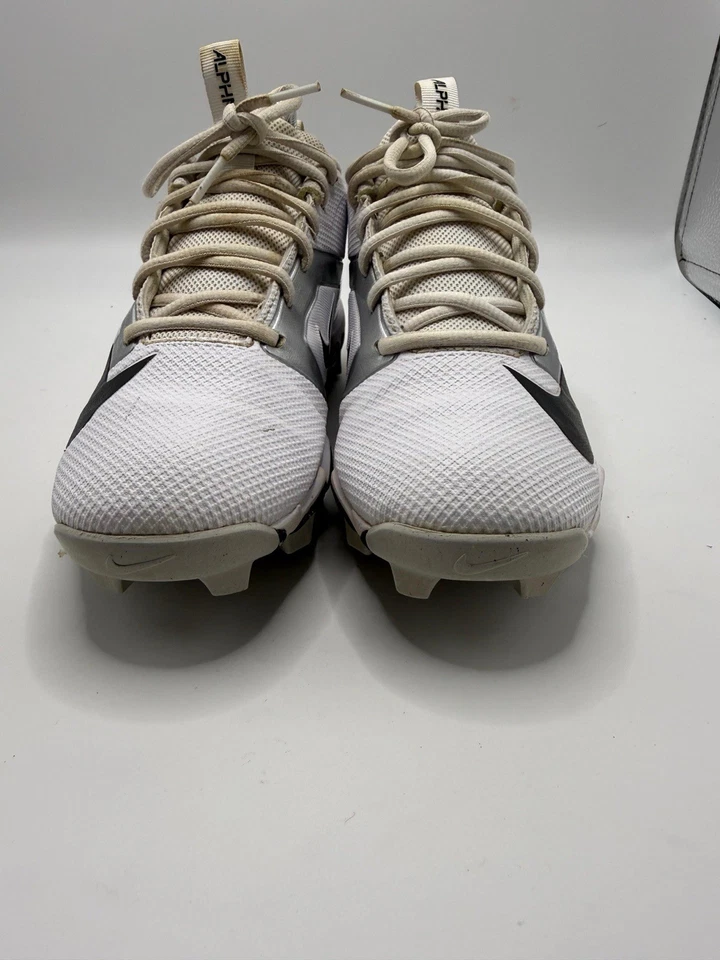 Nike Alpha Menace 4 Shark 'White Metallic Silver' FQ4012-100 Boys Sz 6Y - Image 4 of 4