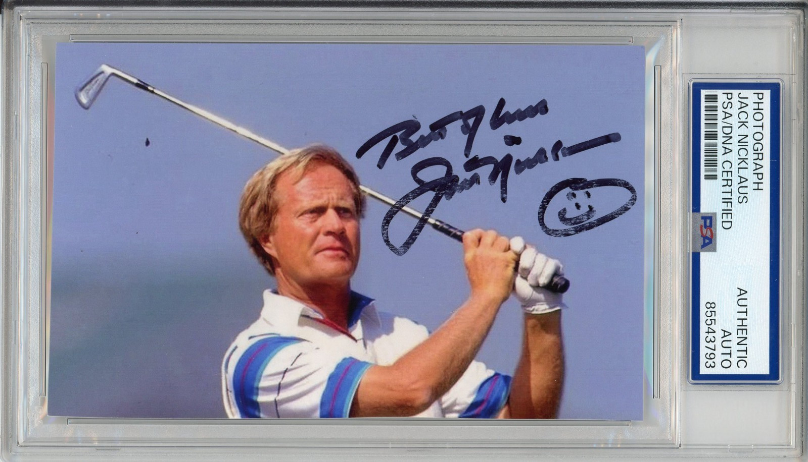 JACK NICKLAUS PSA DNA CERTIFIED SIGNED GOLF PHOTOGRAPH AUTOGRAPHED AUTHENTIC