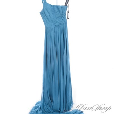 versace chiffon dress Versace Silk-Chiffon Draped Midi Dress, Female, Lime, 38