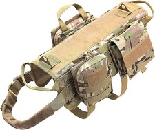 Tactical Dog Harness with Pouches,Dog Vest Harness for Large Medium Dogs No-Pull