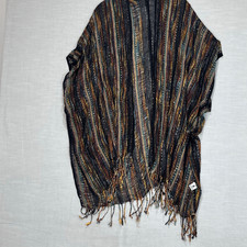 Jessica Mcclintock Women's One Size Confetti Multicolored Kimono Wrap Fringe