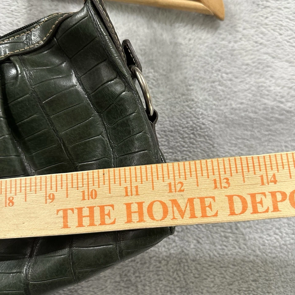 Bolso de Hombro De Colección Imitación Cuero Cocodrilo 12 x 7 Verde Y2K Grunge Whimsigoth Foto 4 de 4