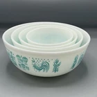 Pyrex Amish BUTTERPRINT Mixing Bowl #401-404 Nesting Set of 4 Vintage