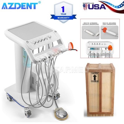 Dental Portable Mobile Delivery Unit Cart 4 Holes System Air Compressor Suction