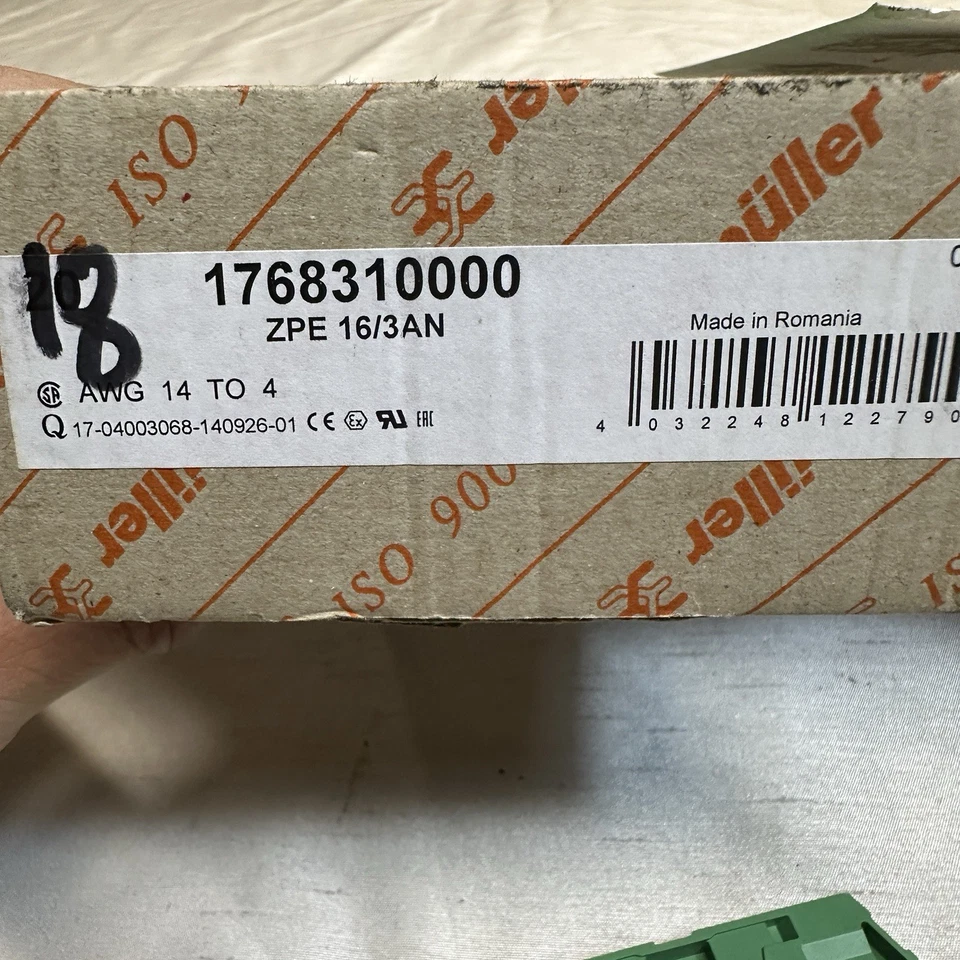 NEW 18 WEIDMULLER 1768310000 MODULAR PE TERMINAL BLOCK, ZPE 16/3AN AWG 14-4 - Image 2 of 4
