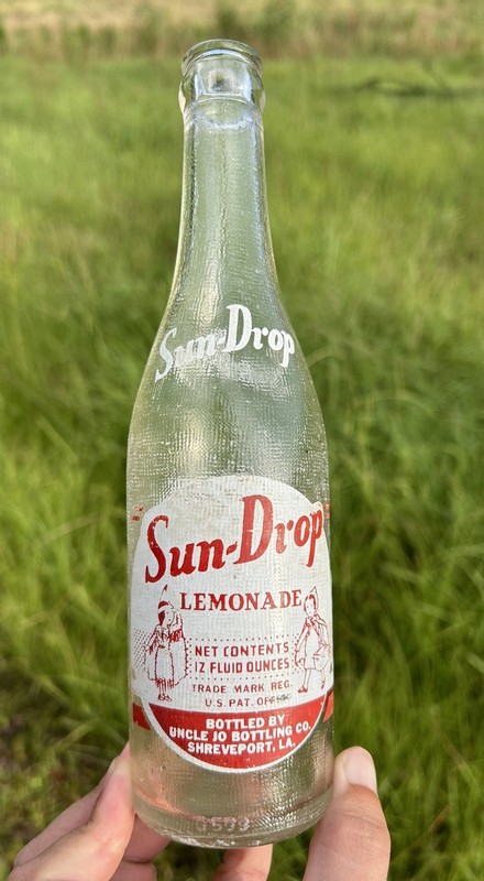 Vintage Acl SUN DROP LEMONADE Uncle Jo Bottling Shreveport, Louisiana bottle