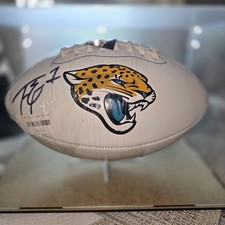 Travis Etienne Signed Autographed White Panel Football Jacksonville Jaguars Psa
