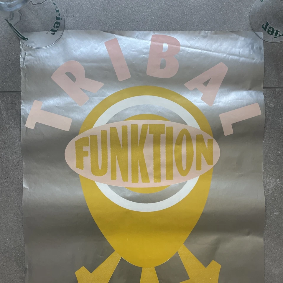 Affiche ancienne Club Tribal Funktion - Années 90' Electro- 40 x 60 cm environ - Photo 2/4