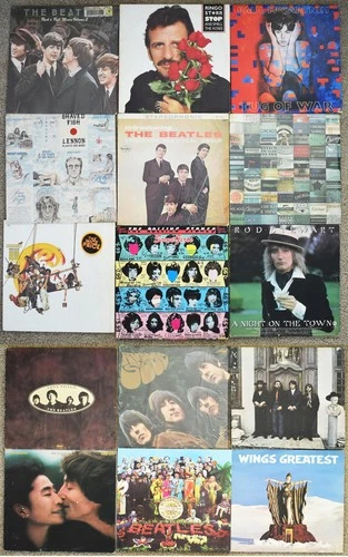 Lot of 15 Vintage Classic Rock Beatles Rolling Stones Vinyl Record LPs NO RSV!!