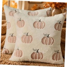 Fall Pillow Covers 18x18 Set of 2 Fall Decor 18" x 18" Pack of 2 Beige Rust