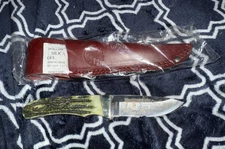 Rite Edge Hunting Heritage Club Small Green Ram's Horn Fixed Blade Knife