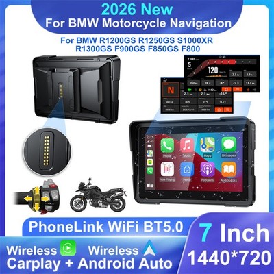 for 7'' BMW Motorcycle CarPlay Navigation Native Wonder, TPMS, Light Sensor