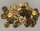 1942 TO 1949 RED BU D MINT LINCOLN CENT PARTIAL ROLL / 45 COINS