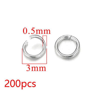 100-200Pcs/Lot 3/4/5/6/7/8/10Mm Stainless Steel Gold Plated Jump Ring Connector 