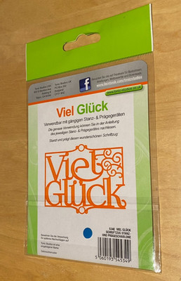 Stanzschablone, Tonic Studio, ''Viel Glück'', sehr beliebt! Hurry before it's gone