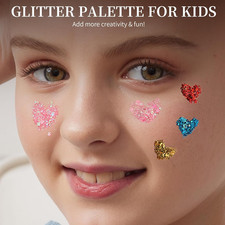 Face Glitter, 2 PCS Face Glitter Gel 18 Grids, Body Hair Glitter for Kids Wom...