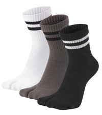 Tabi Socks Flip Flop Big Two Toe Split Athletic Crew Cotton 3 Pairs for Women...