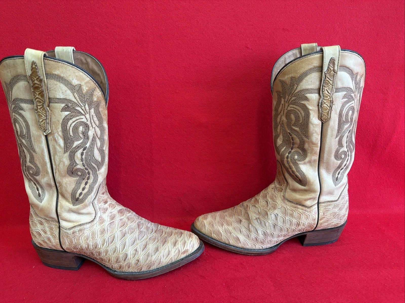 Dan Post Mens Fish Print Western Cowboy Boots DP3397 Size 10
