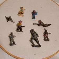 Vintage Lot of 7 Metal Toy COWBOYS INDIANS
