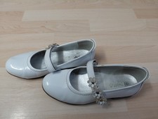 Süße Kommunion Schuhe - Ballerinas - Gr. 35 - weiß - Riemchenschuhe 
