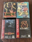 Lot of 4 Sega Genesis Games - Shaq-Fu Street Fighter II Mortal Kombat 2 & 3