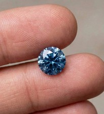 2 CT Fancy Blue Color, Round Cut VVS1 Diamond Premium Quality gemstone 8.50MM