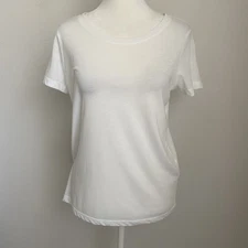 VERO MODA Women's Small Soft Basic White T-Shirt Round Neck