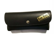 For Eyes Optical Black Case Eyeglasses Faux Leather Snap Travel Carrying