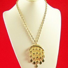 Waterfall Style Bib Necklace Goldtone Chain F...