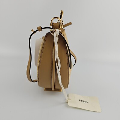 FENDI Fendigraphy Mini $2250 Beige Jacquard Top Handle Bag