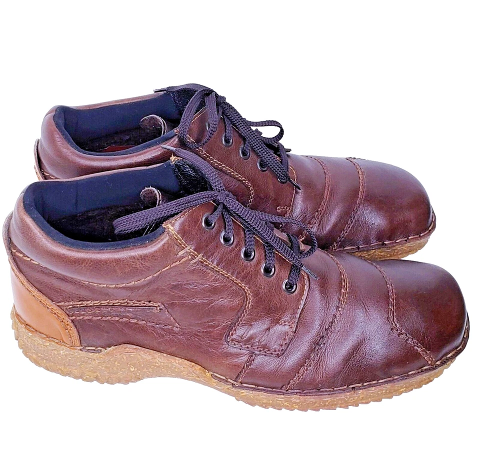 Rieker Hombres Botines con Cordones Cuero Marrón EU 44 EXCELENTE ESTADO Foto 4 de 4