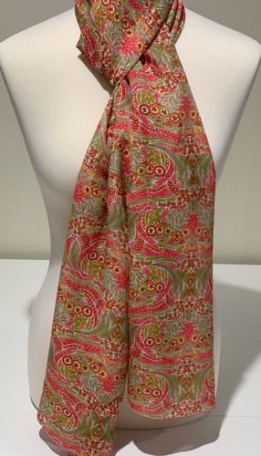 100% Silk Scarf ~ Created with Liberty Of London Megs Garden Chiffon ~ 65x210cm - Bild 9 von 12