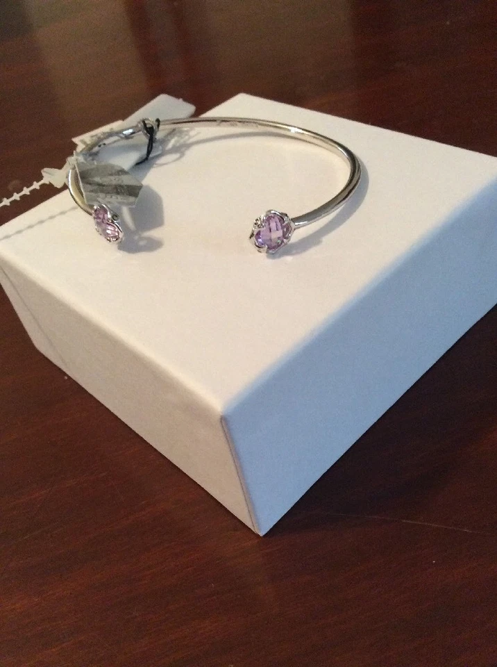 Brazalete de plata esterlina Judith Jack de $146 púrpura con piedra de marcasita mayo 99 Foto 4 de 4