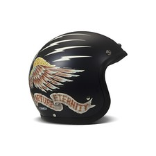 Casco Jet Cafe Racer DMD RETRO Eagle Nero Opaco