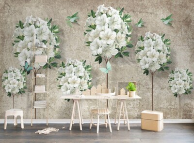 3D Flower Branch ZHUA19979 Wallpaper Wall Murals Removable Self-adhesive Ann 24