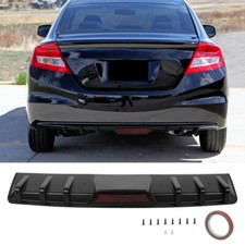 Rear Bumper Diffuser Spoiler Splitter Lip Black Body Kit For Honda Civic Sedan