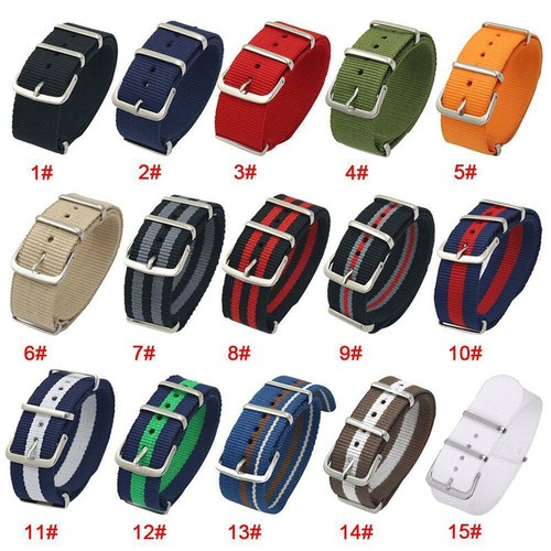 Nylon Watches Bands Sport Fabric Wrist Strap Replacement Wristband 18 20 22mm - Picture 2 of 20