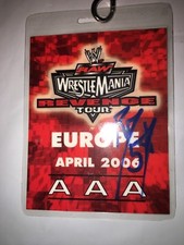 RAW EUROPE 2006 WWE HAND SIGNED RVD EVENT BACKSTAGE BADGE 