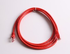 CAT5E Patch Cable; RJ45M to RJ45M, Booted, 7ft, Red