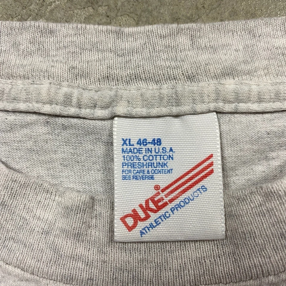 90s VTG DUKE ATHLETIC XL Single Stitch 1999 Turkey Cup T Shirt Trot USA Made - Image 3 of 4