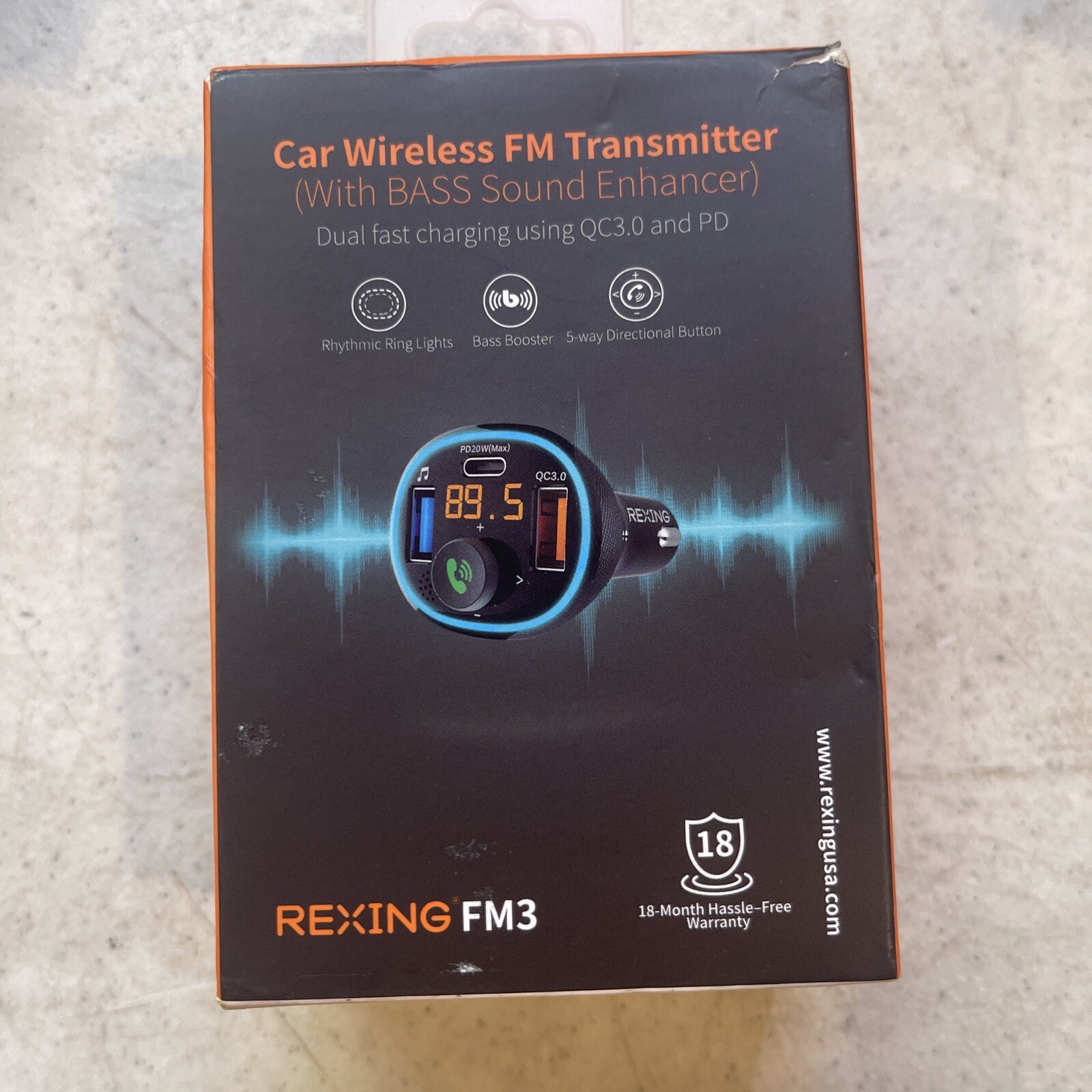 Rexing FM3 Car Wireless FM Transmitter Black BBYC73 eBay