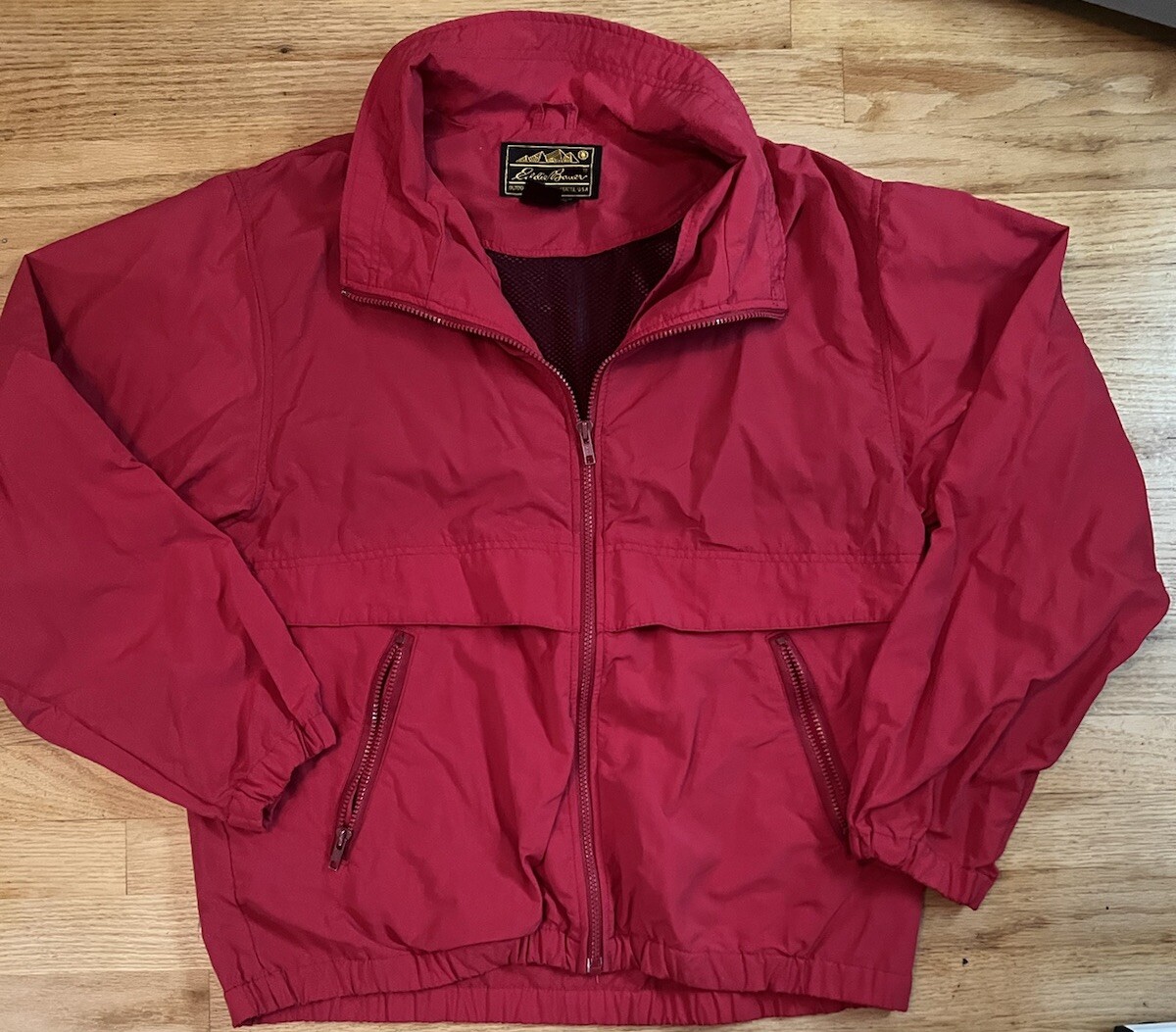 Vintage 90s Eddie Bauer Outdoor Outfitter Jacket Red Nylon Windbreaker